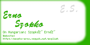 erno szopko business card